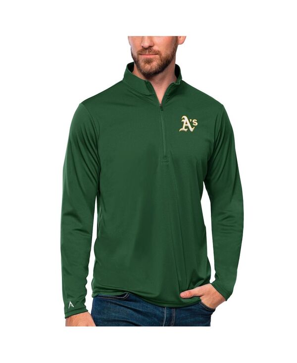 アンティグア メンズ アウター パーカー・スウェット Antigua Men\u0027s Green Oakland Athletics Tribute Quarter-Zipullover Top Green 緑であること