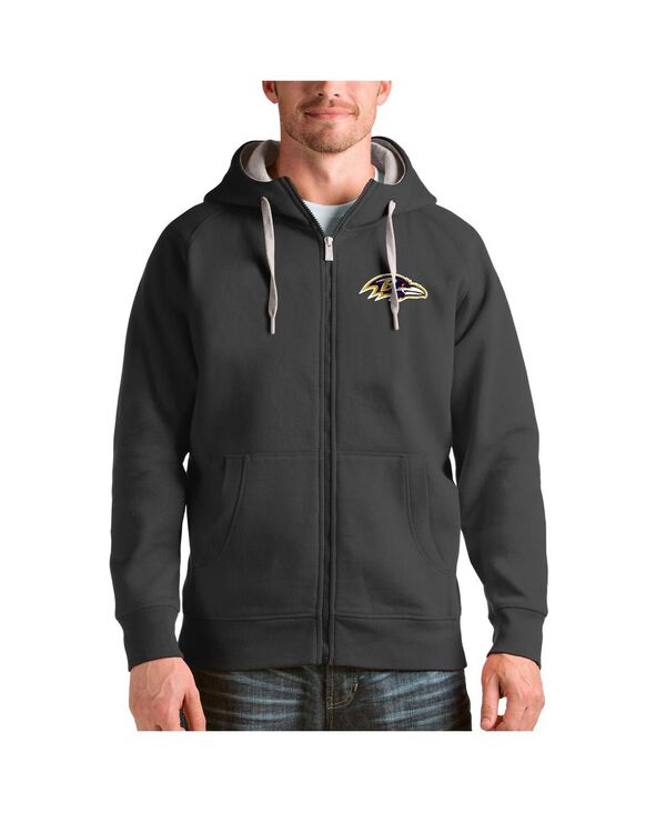 アンティグア メンズ アウター パーカー・スウェット Antigua Men\u0027s Charcoal Baltimore Ravens Victory Full-Zip Hoodie Charcoal 濃灰色