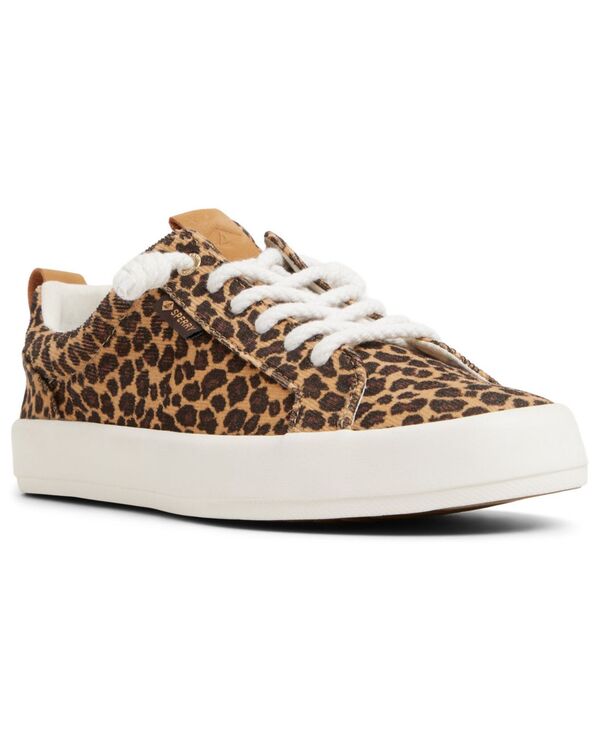 スペリー レディース シューズ スニーカー スピード競技 Sperry Women\u0027s Bermuda Beach Twillace Up Sneakers Brown Leapard 赤銅色