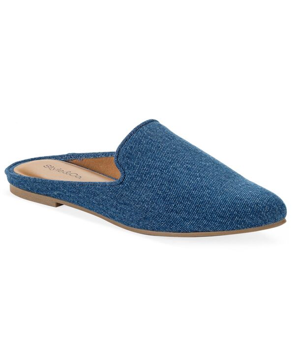 スタイルアンドコー レディース シューズ スリッポン・ローファー Style \u0026 Co Women\u0027s Naomii Slip-On Mules Denim ジーンズ