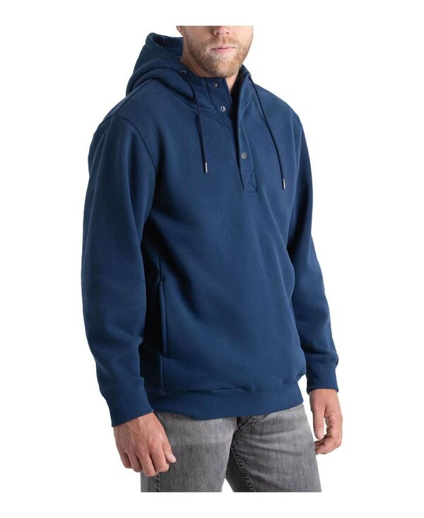 ソロ思わしい メンズ アウター パーカー・スウェットール ティーシャツ Thorogood Tall Quarter Snap Hoodie Heavyweight Pullover Workwear Sweatshirt Pageant blue 青碧