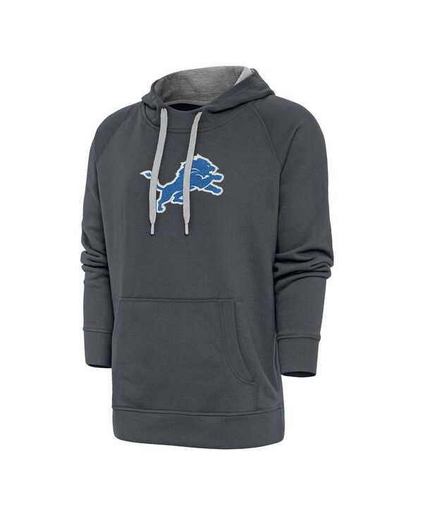 アンティグア メンズ アウター パーカー・スウェット Antigua Men\u0027s Charcoal Detroit Lions Victory Chenille Pullover Hoodie Charcoal 暗灰色