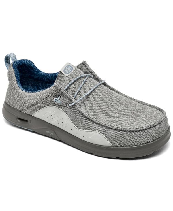 ヘイデュード メンズ シューズ スニーカー メッシュ Hey Dude Men\u0027s Wally Hey2O Mesh Slip-On Mocassins from Finish Line Dark Gray Light Blue 薄墨色