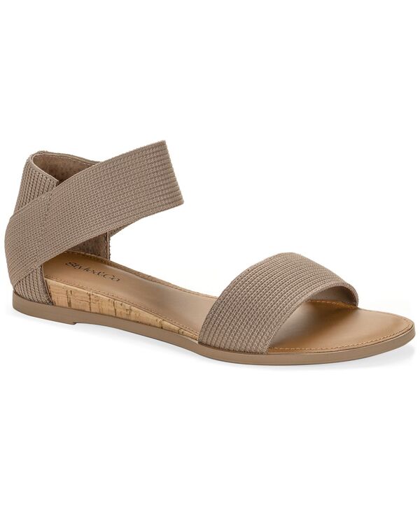 スタイルアンドコー レディース シューズ サンダル Style \u0026 Co Women\u0027s Eileen Elasticized Round Toe Flat Sandals Mountain Trail