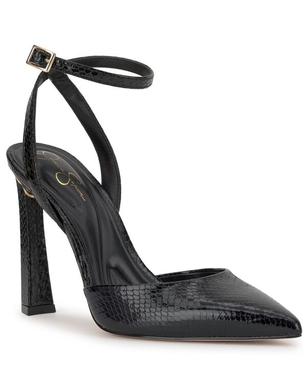 ジェシカシンプソン レディース シューズ パンプス Jessica Simpson Women\u0027s Ocanna Two-Piece Pointed-Toe Pumps Black Glazed Snake 黒いこと