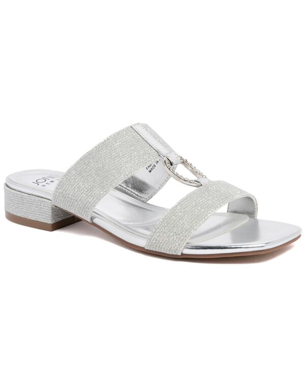ジョーンズニューヨーク州 レディース シューズ サンダル Jones New York Women\u0027s Vannea Ornamentedouble Bandressandalsilver White 白いこと