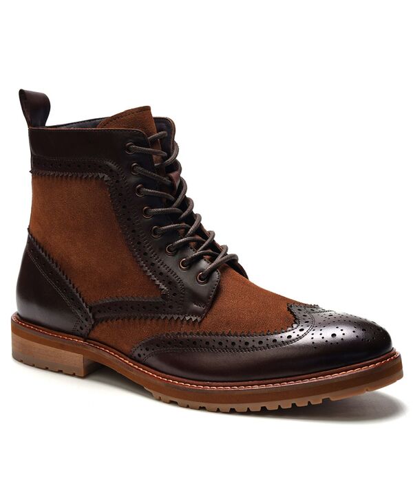 アンソニー ヴィア メンズ シューズ ブーツ・レインブーツ ウィングチップ スピード競技 Anthony Veer A. Veer Men\u0027s Langston Wingtip Lace-Up Boots BROWN 赤銅色