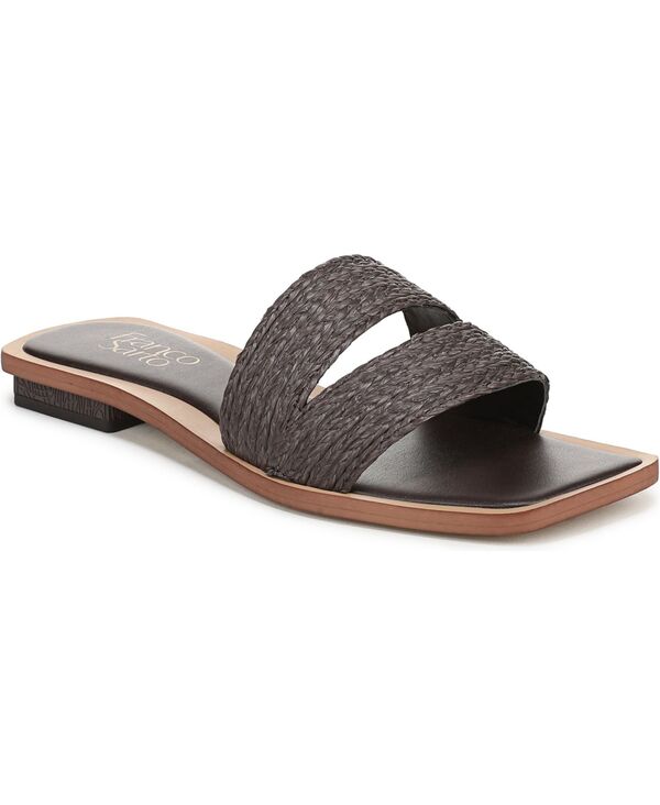 フランコサルト レディース シューズ サンダル Franco Sarto Women\u0027s Emilana Open Toe Slide Sandals Brown Faux Raffia 赤銅色