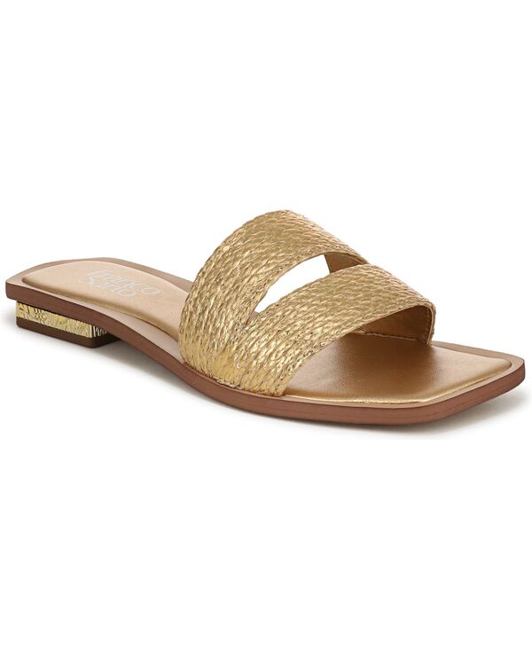 フランコサルト レディース シューズ サンダル Franco Sarto Women\u0027s Emilana Open Toe Slide Sandals Gold Metallic Faux Raffia ゴールド