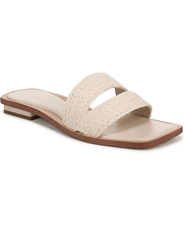 フランコサルト レディース シューズ サンダル Franco Sarto Women\u0027s Emilana Open Toe Slide Sandals Linen White Faux Raffia 白いこと