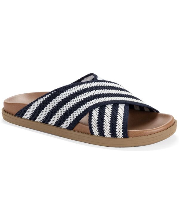 スタイルアンドコー レディース シューズ サンダル 編み物 Style \u0026 Co Women\u0027s Roryy Knit X-Band Footbed Sandals Blue Stripe 青碧