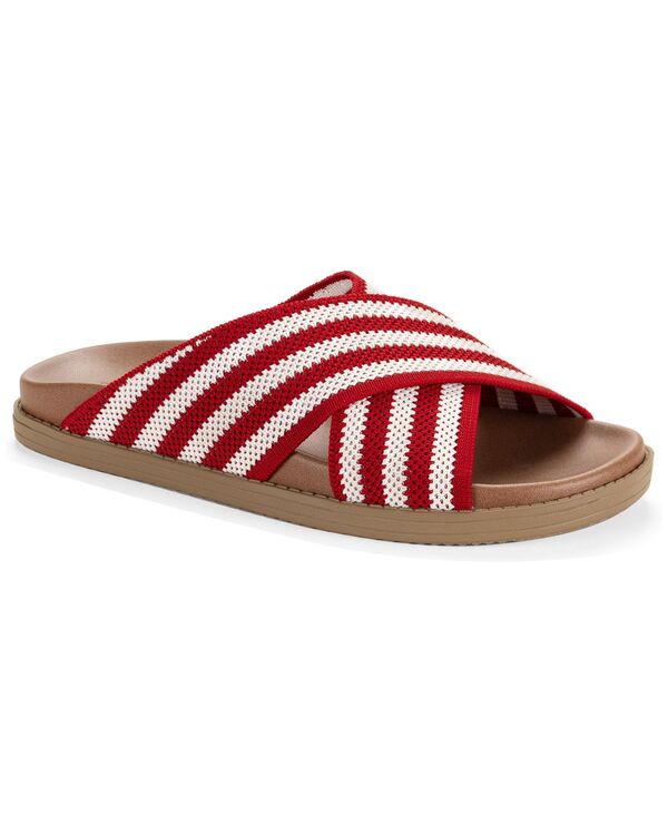 スタイルアンドコー レディース シューズ サンダル 編み物 Style \u0026 Co Women\u0027s Roryy Knit X-Band Footbed Sandals Red Stripe 赤いこと