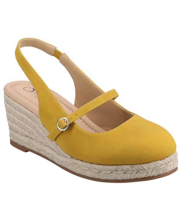 ジュルネ 寄せあわせ レディース シューズ サンダル Journee Collection Journee Women\u0027s Asmyna Slingback Mary Janespadrille Wedges Mango