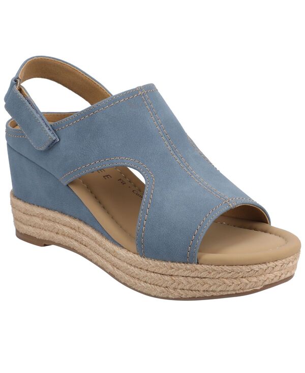 ジュルネ 寄せあわせ レディース シューズ サンダル Journee Collection Women\u0027s Rayleigh Espadrille Wedge Sandals Denim ジーンズ
