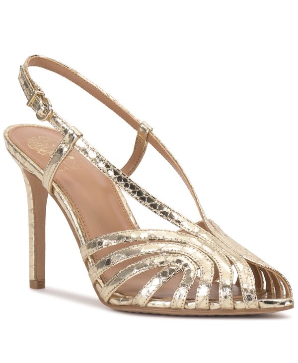 ヴィンスカムート レディース シューズ サンダル Vince Camuto Women\u0027s Hannie Peep-Toe Slingback Dressandals Gold Metallic ゴールド