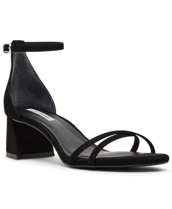 スティーブ マデン レディース シューズ サンダル 踵 Steve Madden Women\u0027s Rae Strappy Block-Heel Sandals Black Nubuck 黒いこと