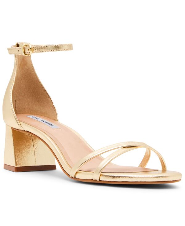 スティーブ マデン レディース シューズ サンダル 踵 Steve Madden Women\u0027s Rae Strappy Block-Heel Sandals Gold Metallic ゴールド
