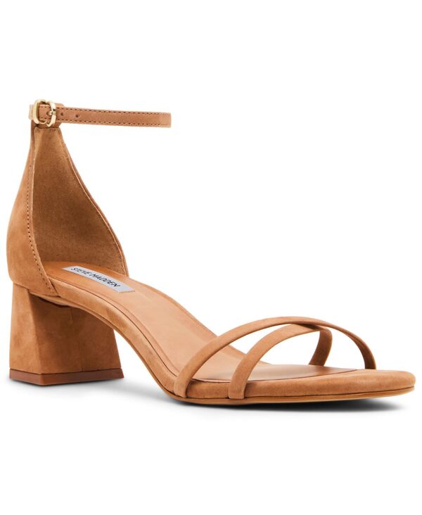 スティーブ マデン レディース シューズ サンダル 踵 Steve Madden Women\u0027s Rae Strappy Block-Heel Sandals Tanubuck タン