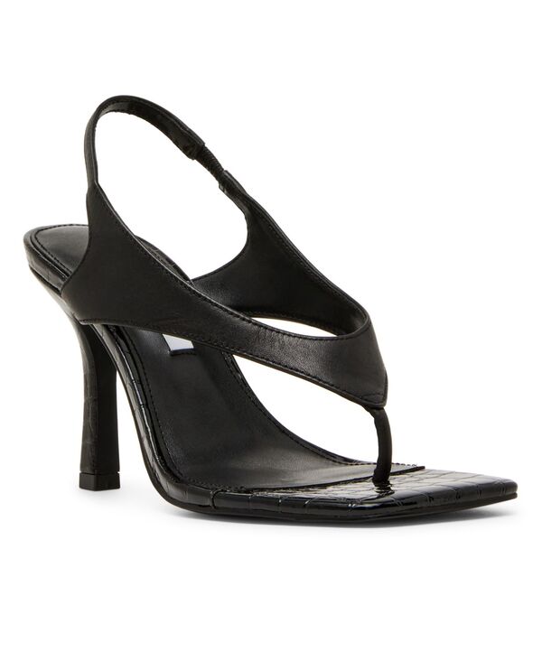 スティーブ マデン レディース シューズ サンダル 踵 Steve Madden Women\u0027s Improv Thong High-Heel Dressandals Black Lizard 黒いこと