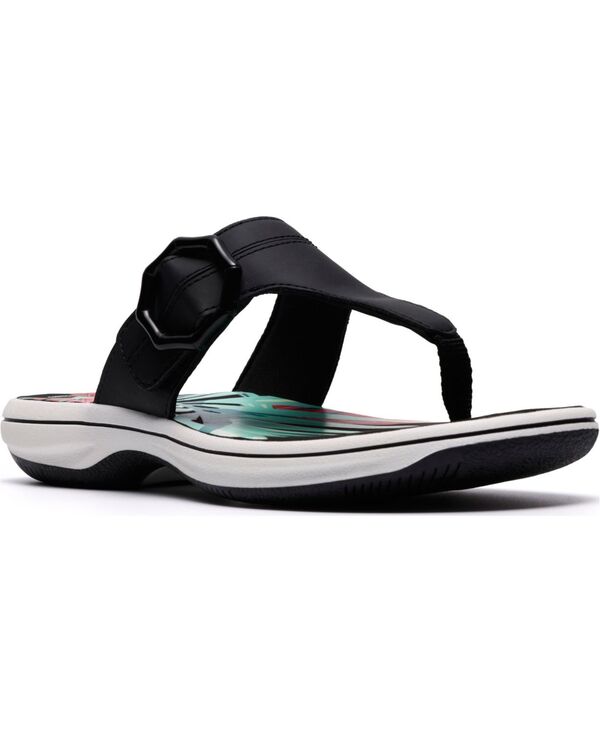 クラークス レディース シューズ サンダル Clarks Women\u0027s Breeze Cove Flip Flop Flats Black 黒いこと