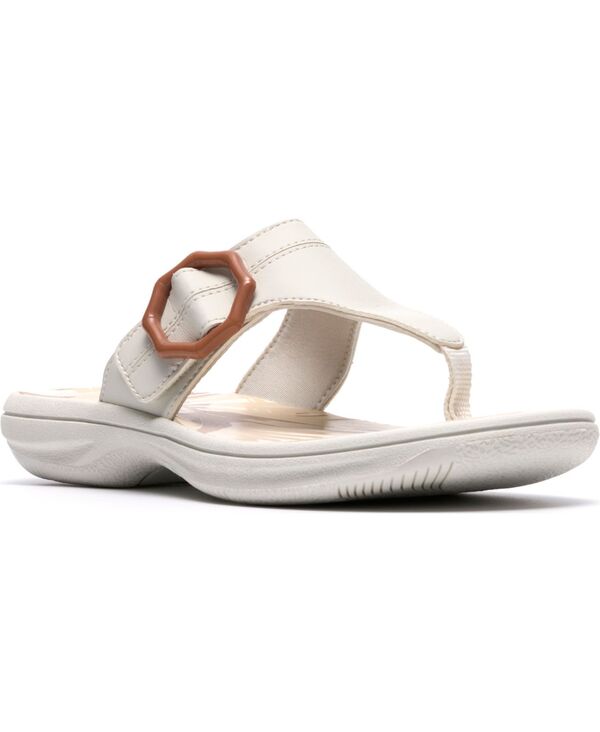 クラークス レディース シューズ サンダル Clarks Women\u0027s Breeze Cove Flip Flop Flats Off White 象牙色