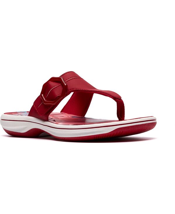 クラークス レディース シューズ サンダル Clarks Women\u0027s Breeze Cove Flip Flop Flats Red 赤いこと