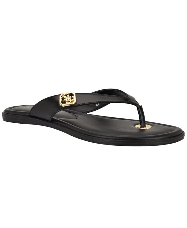 ゲス レディース シューズ スリッポン・ローファー サンダル GUESS Women\u0027s Lexing Ornamented Thong Slip-On Sandals Black 黒いこと