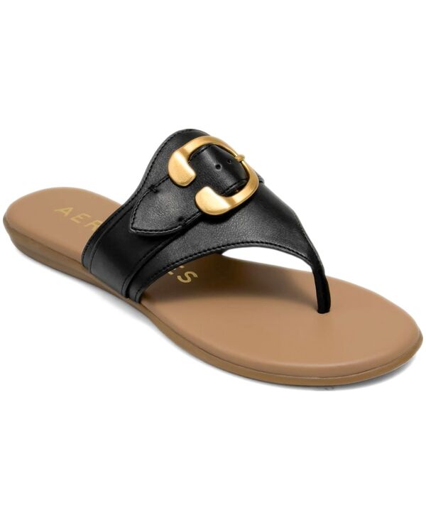 エアロソールズ レディース シューズ サンダル Aerosoles Women\u0027s Glitz Open Toe Flat Sandals Black 黒いこと