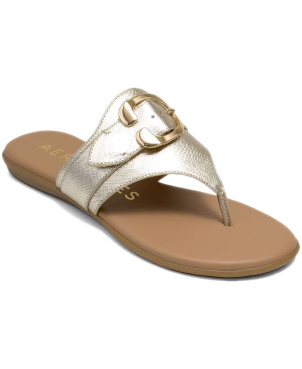 エアロソールズ レディース シューズ サンダル Aerosoles Women\u0027s Glitz Open Toe Flat Sandalsoft Gold ゴールド