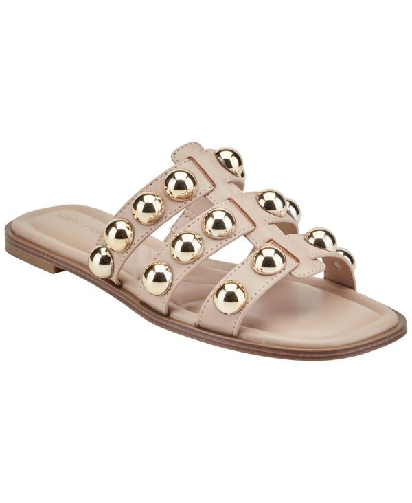マークフィッシャー レディース シューズ スリッポン・ローファー サンダル Marc Fisher Women\u0027s Zalary Ornamented Strappy Slip-On Sandals New Lite Latte/Gold ゴールド