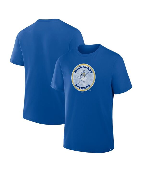 ファナティクス メンズ トップス プルオーバー ヴィンテージ ロゴタイプ Fanatics Men\u0027s Royal Milwaukee Brewers Vintage Logo Legacy T-Shirt Royal