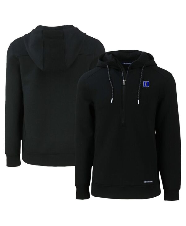 裁断師アンドうしろ側 メンズ アウター パーカー・スウェット Cutter \u0026 Buck Men\u0027s Black Duke Blue Devils Roam Half-Zip Hoodie Black 黒いこと