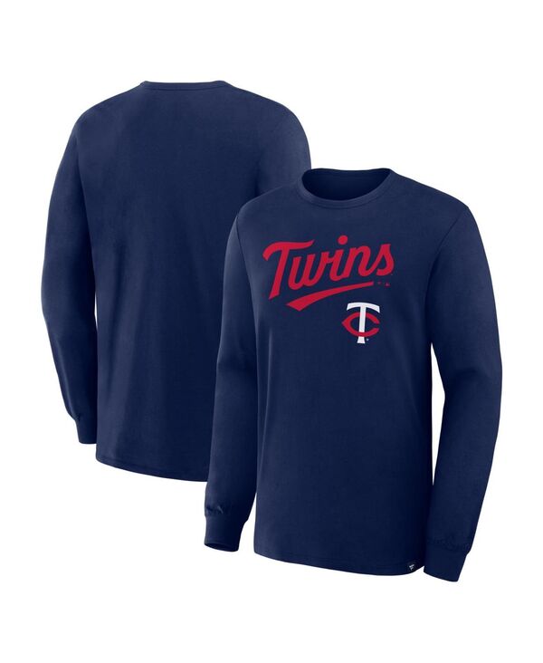 ファナティクス メンズ トップス ティーシャツ Fanatics Men\u0027s Navy Minnesota Twins Lock-Up Legacy Long Sleeve T-Shirt Navy 米国海軍