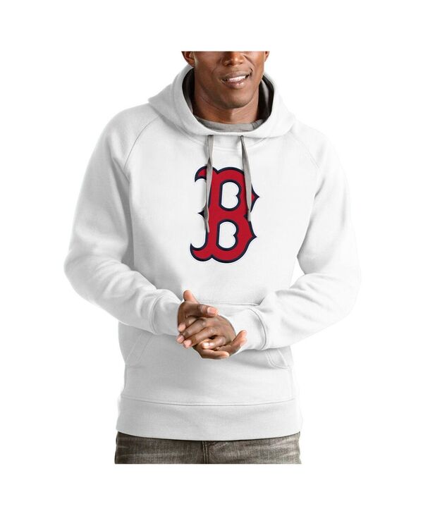 アンティグア メンズ アウター パーカー・スウェット ロゴタイプ Antigua Men\u0027s White Boston Red Sox Victory Pullover Team Logo Hoodie White 白いこと