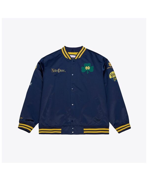 ミッチェル\u0026ネス メンズ アウター 上衣・上衣 繻子 Mitchell \u0026 Ness Men\u0027s Navy Notre Dame Fighting Irish Double Clutch Lightweight Satin Full-Snap Jacket Navy 米国海軍