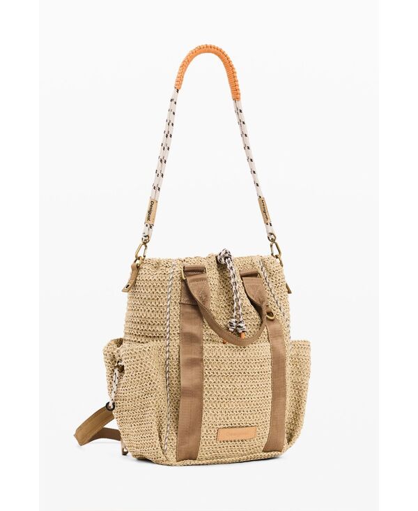 デジグアル レディース 御徒面子 うしろ側容器に並べる・背嚢 Desigual Women\u0027s Raffia backpack Dark beige ベージュ