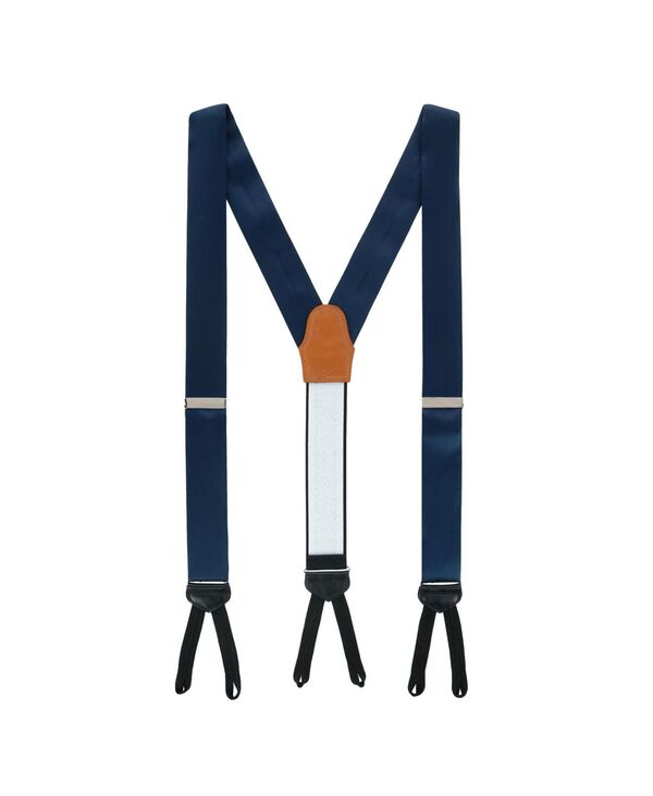 トラファルガー メンズ 佩び物 胴締め 絹地 Trafalgar Men\u0027sutton Solid Silk Formal End Suspenders Navy 米国海軍