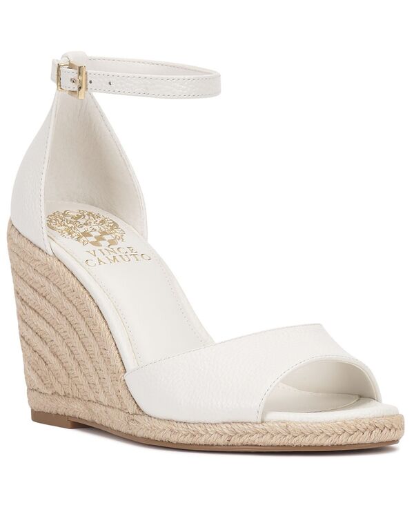 ヴィンスカムート レディース シューズ サンダル Vince Camuto Women\u0027s Felyn Two-Piecespadrille Wedge Sandals Bianco White Leather 白いこと