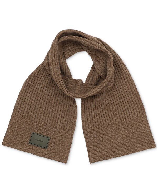 カルバンクライン メンズ アクセサリー マフラー・ストール・スカーフ Calvin Klein Men's Mixed Stitch Scarf Truffle｜ReVida 店 14,985円