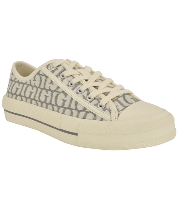 ゲス レディース シューズ スニーカー スピード競技 ロゴタイプ GUESS Women\u0027s Carey Jacquard Logo Lace-Up Sneakers Gray Logo 薄墨色