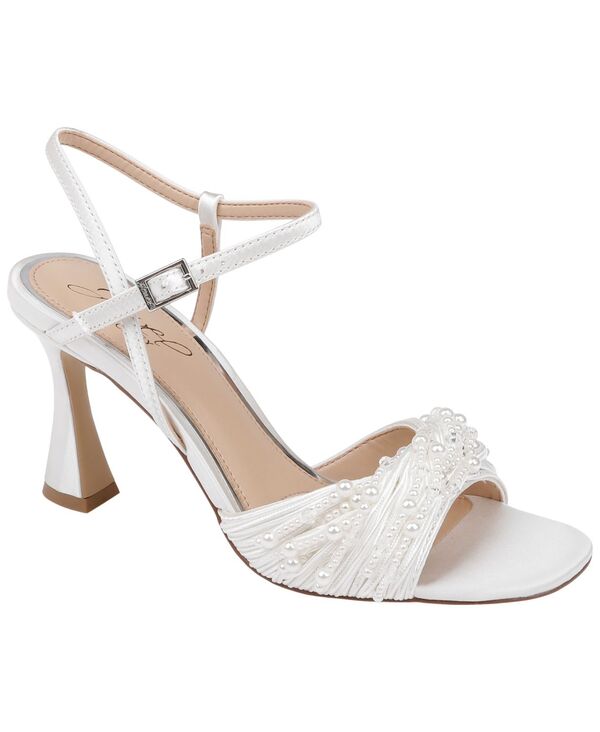 ジュウェルダグレイミシュカ レディース シューズ サンダル Jewel Badgley Mischka Women\u0027s Fanny Square Toe Dressandals Ivory Satin 象牙色