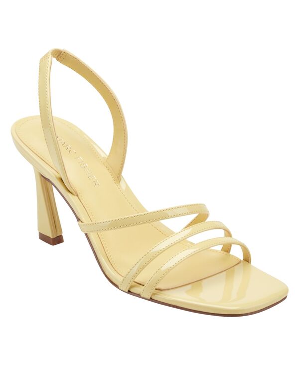 マークフィッシャー レディース シューズ サンダル Marc Fisher Women\u0027s Nalina Strappy Slingback Stiletto Sandals Pale Yellow Patent 黄色