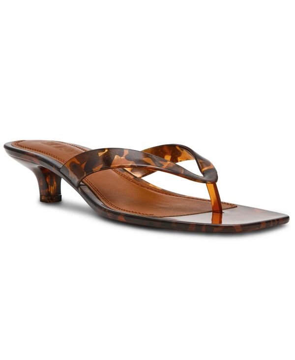 スティーブ マデン レディース シューズ サンダル 踵 Steve Madden Women\u0027s Tracie-Jelly Thong Kitten-Heel Sandals Tortoise