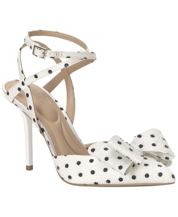 目玉.エヌ.シー 世界的 概念作用 レディース シューズ パンプス メッシュ I.N.C. International Concepts Women\u0027safina Mesh Bow Pumps White Black Dot 白いこと