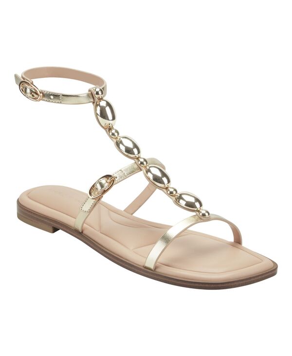 マークフィッシャー レディース シューズ サンダル Marc Fisher Women's Folai Ornamented Gladiator Flat Sandals Gold ゴールド｜ReVida 店