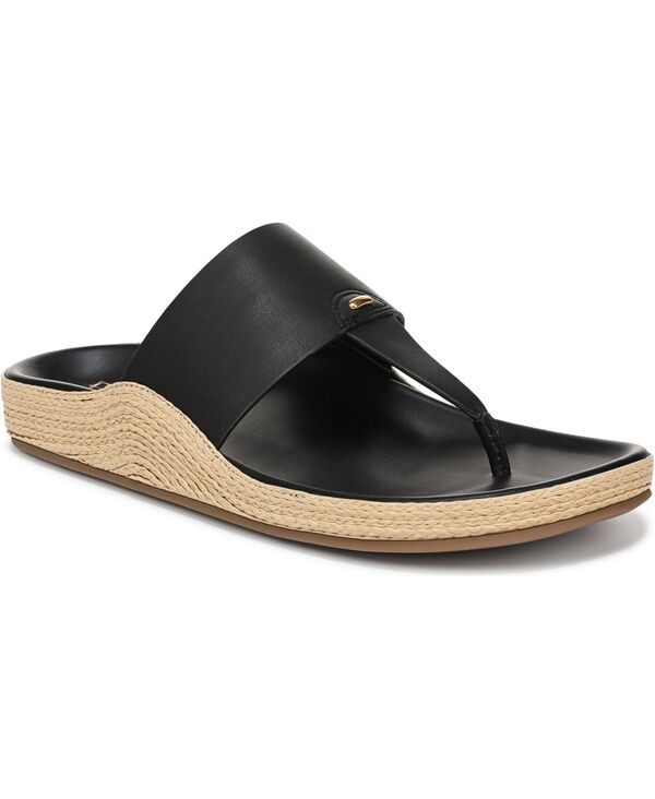 フランコサルト レディース シューズ サンダル Franco Sarto Women\u0027s Bernice Open Toe Thong Sandals Black Faux Leather 黒いこと
