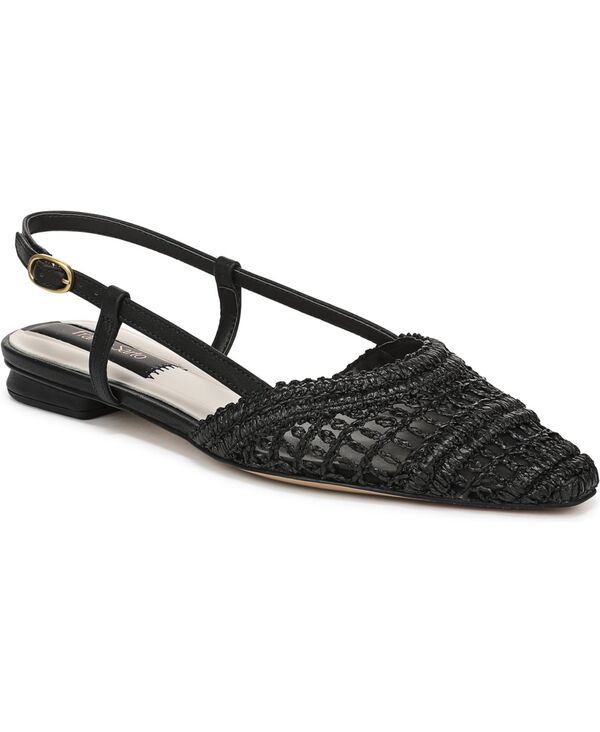 フランコサルト レディース シューズ パンプス Franco Sarto Women\u0027s Riona Slingback Flats Black Faux Raffia 黒いこと