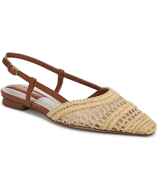 フランコサルト レディース シューズ パンプス Franco Sarto Women\u0027s Riona Slingback Flats Brown Multi Faux Raffia 赤銅色