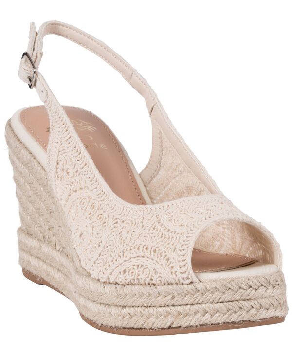 ジーシーシューズ レディース サンダル GC Shoes Women\u0027s Bowery Crochet Espadrille Wedge Sandals Ivory 象牙色
