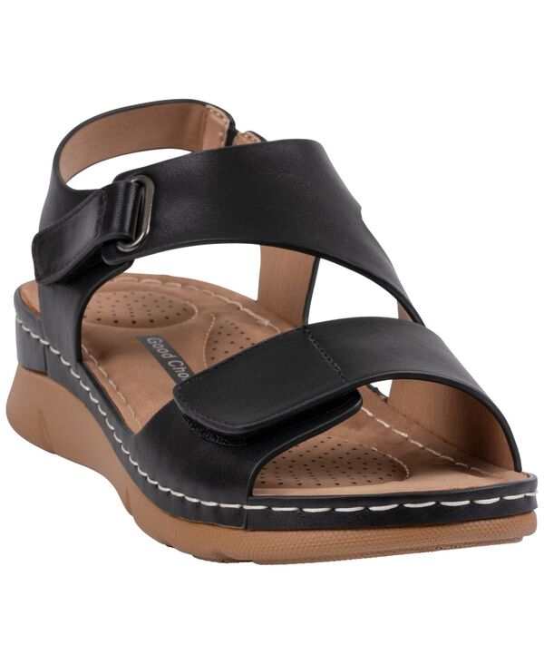ジーシーシューズ レディース サンダル GC Shoes Women\u0027s Merisadjustable Band Comfort Sandals Black 黒いこと